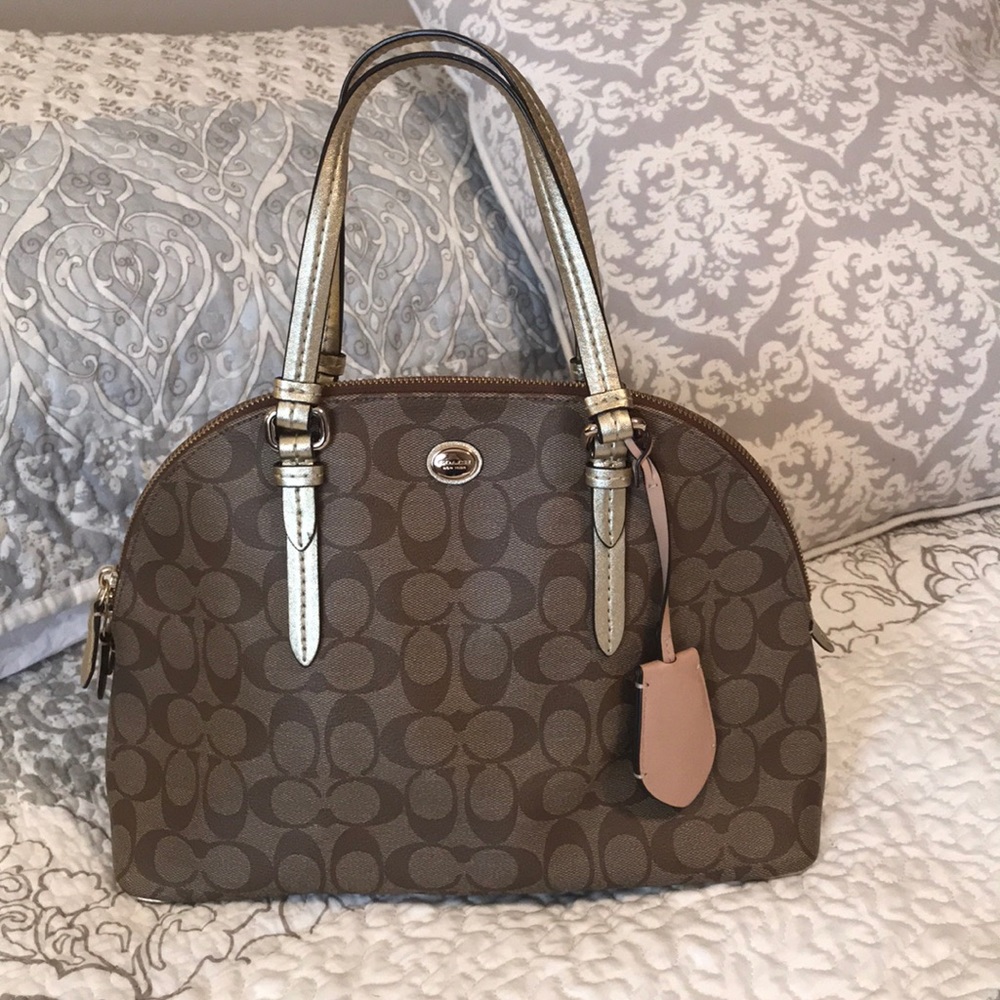 Signature Coated Canvas Coach Signature Satchel